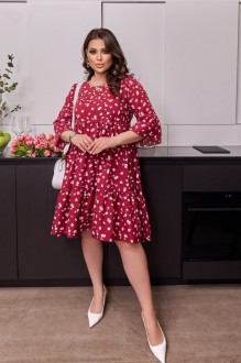 Жіноча сукня вільного крою колір бордо р.60/62 451836