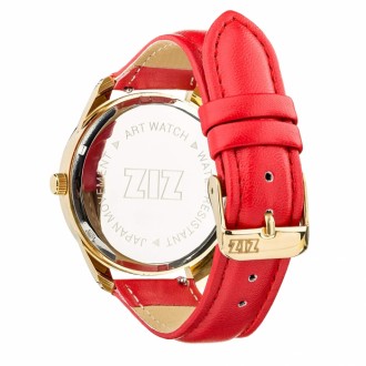 Годинник ZIZ Мінімалізм, ремінець макове-червоний, золото і додатковий ремінець 142873