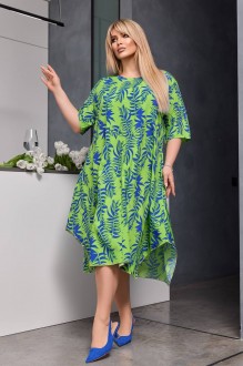 Жіноча сукня із софту колір салатовий-електрик р.50/52 453420
