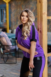 Жіночий спортивний костюм кольору фіолет-чорний 431363