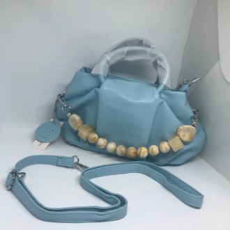 Жіноча сумочка з ремінцем колір насичений блакитний 435458