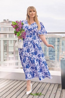 Жіноча сукня із софту міді колір синій р.50/52 459084