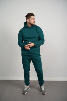 Чоловічий теплий спортивний костюм колір зелений р.2XL 444313