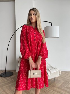 Жіноча сукня вільного крою колір червоний р.42/44 450364