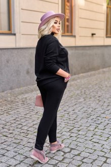 Жіночий костюм двійка светр та брюки чорний 381061