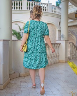Жіноча сукня вільного крою колір зелений р.58/60 435420