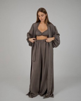 Жіночий піжамний костюм трійка колір хакі р.L/XL 448616