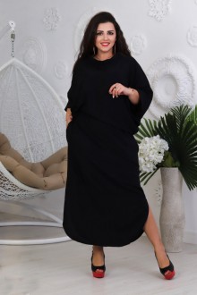 Жіночий костюм з довгої спідниці та вільної кофти чорного кольору р.54/56 380896