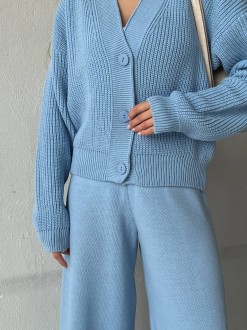 Жіночий прогулянковий костюм двійка колір блакитний 432606