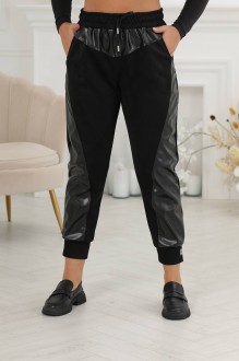 Жіночі штани-джогери чорного кольору р.58/60 442705