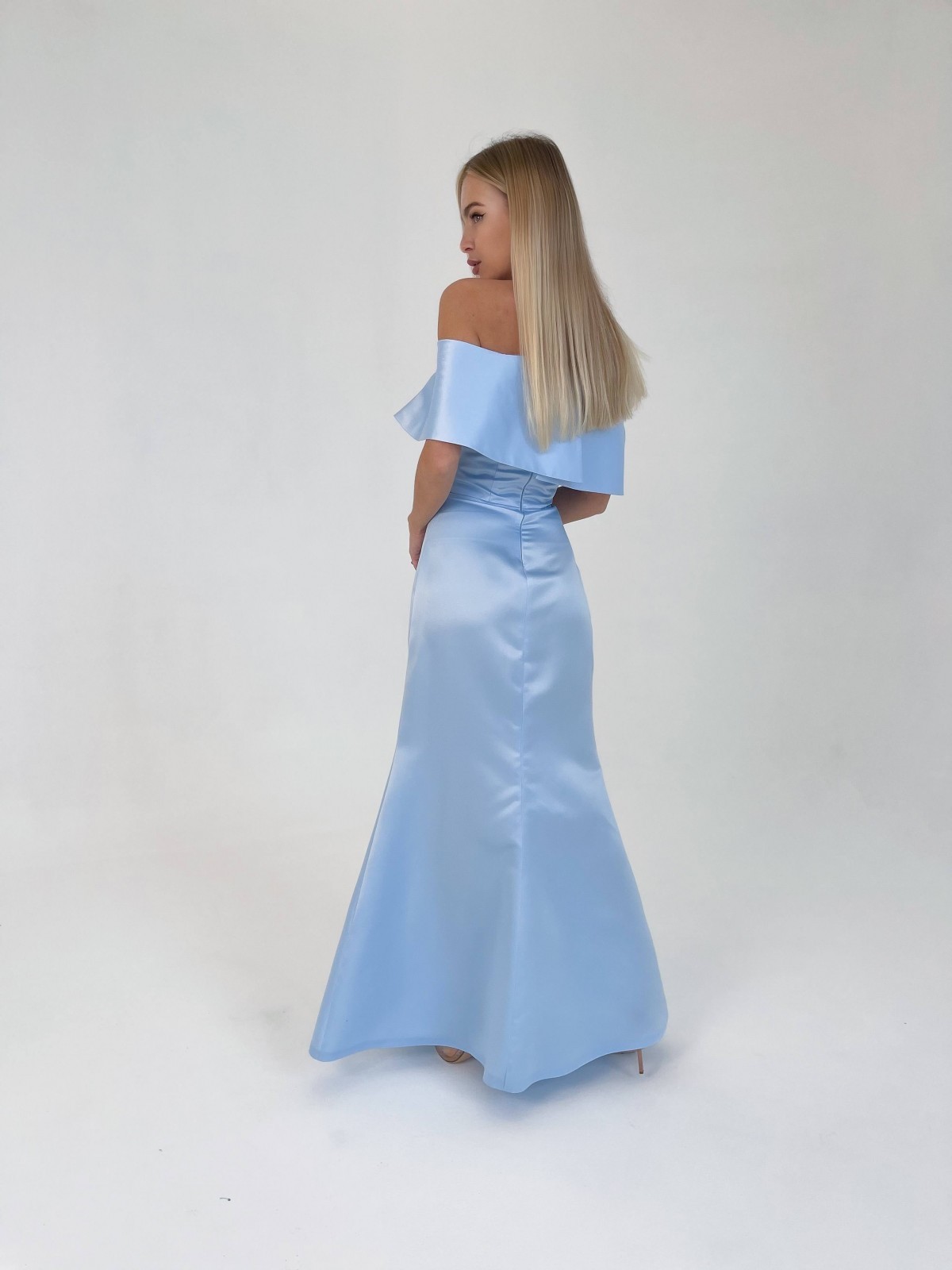 Жіноча вечірня сукня корсет блакитного кольору р.S 384848