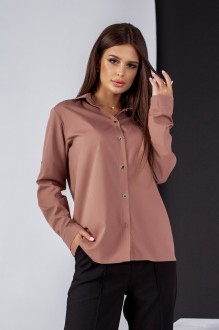 Жіноча класична сорочка кольору капучино SKL137-374350