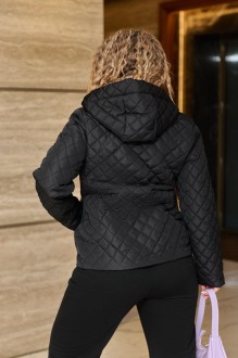 Жіноча куртка з капюшоном чорного кольору р.52/54 405297