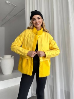 Жіноча тепла куртка колір жовтий р.XL 450295