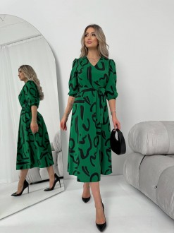 Жіноча сукня із шовкового софту колір зелений р.42/44 454125