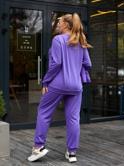 Жіночий костюм із жилеткою кольору фіолет р.58/60 449231