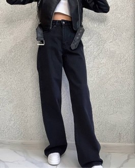 Жіночі джинси палаццо колір чорний р.30 448944