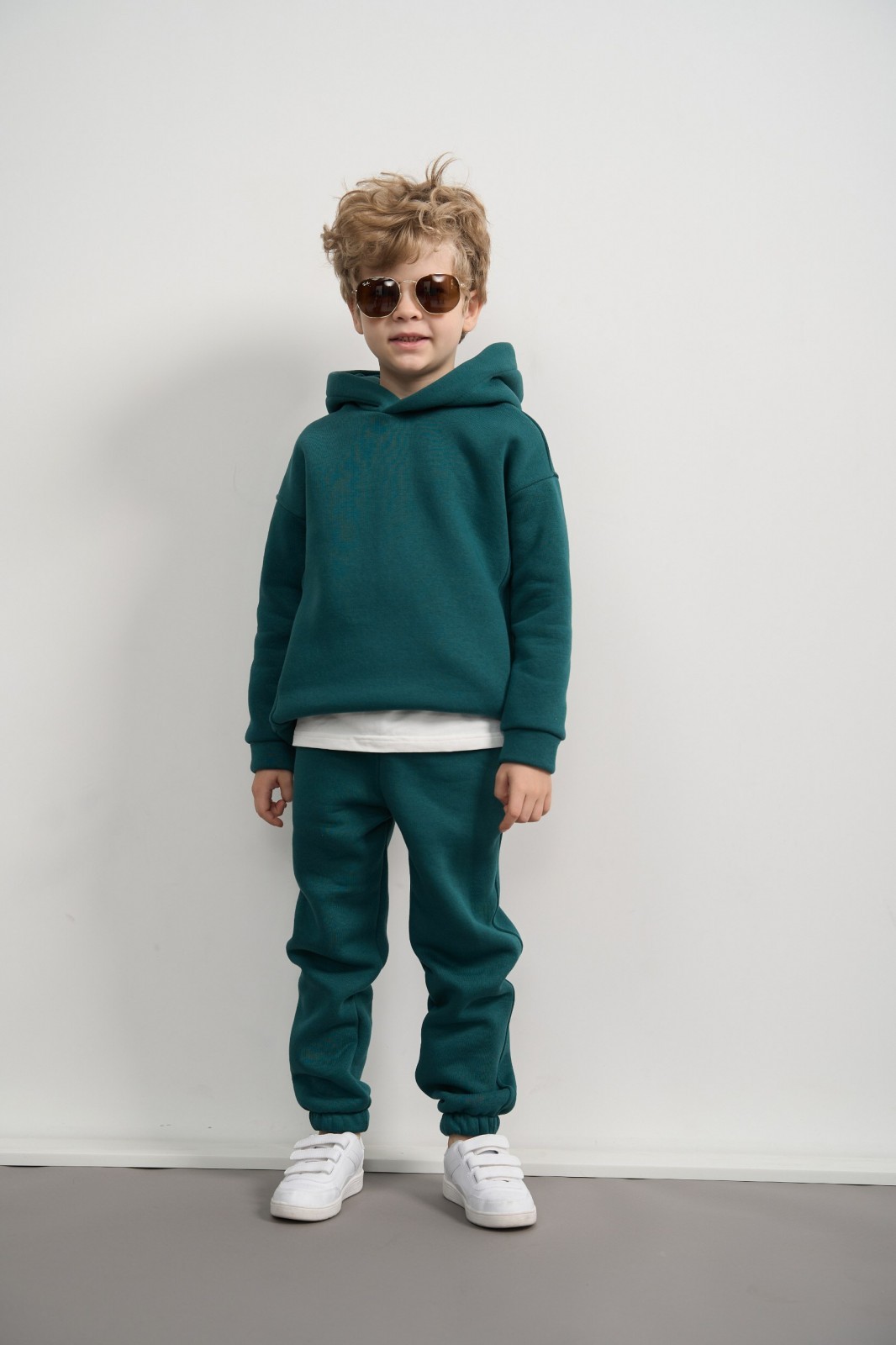 Дитячий спортивний костюм для хлопчика колір зелений р.146 444167