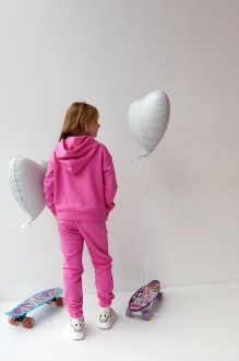 Дитячий костюм худі та джогери для дівчинки колір барбі 438426