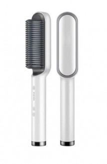 Гребінець-випрямляч білий Hair Straightener HQT-909 з турмаліновим покриттям SKL11-338961