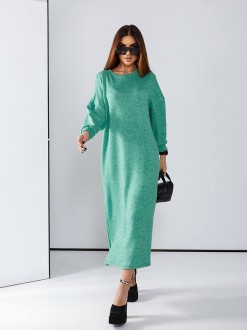 Жіноча сукня вільного крою з ангори колір зелений р.48/52 449563