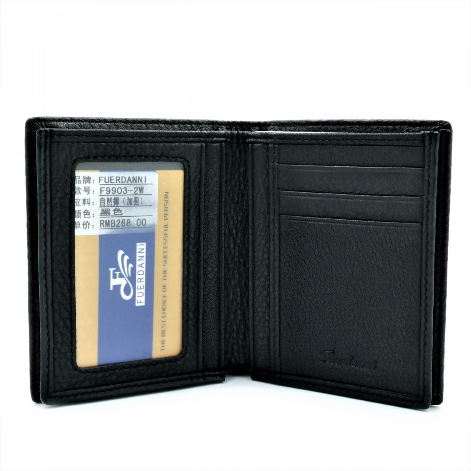 Чоловічий шкіряний гаманець чорний 296549