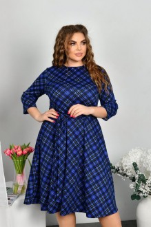 Жіноча сукня з поясом колір синій р.50/52 452473