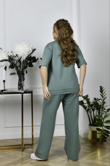 Жіночий прогулянковий костюм-двійка колір оливка р.48 453248