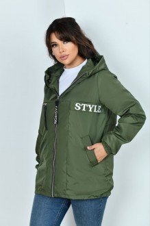Жіноча куртка з плащової тканини колір хакі р.48/50 442986