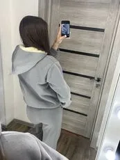 Женский теплый костюм двойка цвет серый, Цвет: Серый, Размер: 54, изображение 3