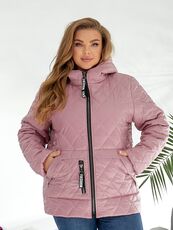 Женская демисезонная куртка розового цвета, Цвет: Розовый, Размер: 56