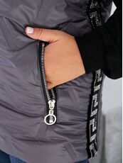 Женская жилетка цвет с капюшоном цвет графит, Цвет: Графитовый, Размер: 56, изображение 3