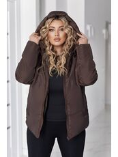 Женская демисезонная куртка цвета шоколад, Цвет: Коричневый, Размер: 52, изображение 4