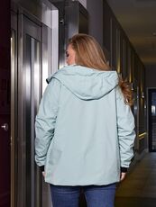 Женская ветровка с капюшоном на подкладке голубого цвета, Цвет: Голубой, Размер: 60, изображение 4