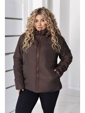 Женская демисезонная куртка цвета шоколад, Цвет: Коричневый, Размер: 52