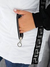 Женская жилетка цвет с капюшоном цвет белый, Цвет: Белый, Размер: 56, изображение 5