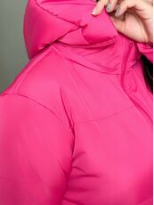 Женская демисезонная куртка малинового цвета, Цвет: Малиновый, Размер: 56, изображение 4