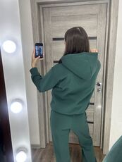 Женский теплый костюм двойка цвет зеленый, Цвет: Зеленый, Размер: 54, изображение 2