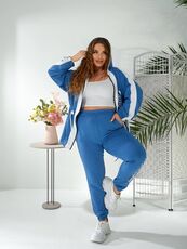 Женский прогулочный костюм джинсового цвета, Цвет: Синий, Размер: 48, изображение 6