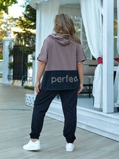 Женский прогулочный костюм двойка цвет мокко, Цвет: Темно-бежевый, Размер: 52, изображение 4