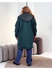 Женский демисезонный теплый кардиган смарагдового цвета, Цвет: Изумрудный, Размер: 48, изображение 2