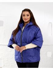 Женский теплый жилет с рукавами 3/4 цвет электрик, Цвет: Синий, Размер: 50, изображение 4