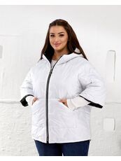 Женский теплый жилет с рукавами 3/4 цвет белый, Цвет: Белый, Размер: 58, изображение 6