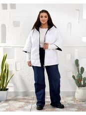 Женский теплый жилет с рукавами 3/4 цвет белый, Цвет: Белый, Размер: 58, изображение 3