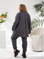 Женский прогулочный костюм графитового цвета, Цвет: Серый, Размер: 48, изображение 5