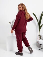 Женский спортивный костюм цвет марсала, Цвет: Бордовый, Размер: 56, изображение 6