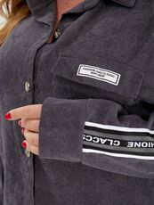 Женский прогулочный костюм графитового цвета, Цвет: Серый, Размер: 48, изображение 4