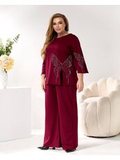 Женский трикотажный костюм двойка цвет бордовый, Цвет: Бордовый, Размер: 48, изображение 5