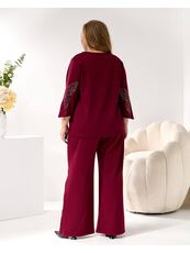 Женский трикотажный костюм двойка цвет бордовый, Цвет: Бордовый, Размер: 48, изображение 4