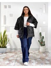 Женский теплый жилет с рукавами 3/4 цвет черный, Цвет: Черный, Размер: 50, изображение 3